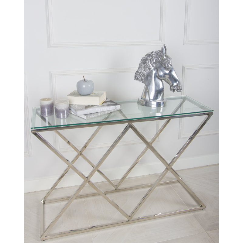 Marvin 120cm Glass Top Console Table