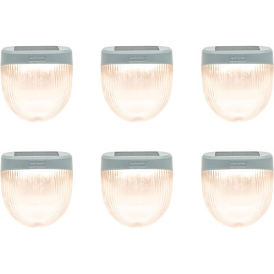 Add ons Rippled Outdoor Waterproof Solar Powered Integrated LED Deck Light Pack (Set of 6)