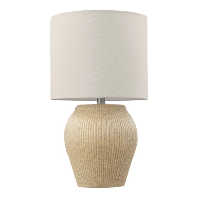 Lofty Chic Soft Beige Ceramic Table Lamp