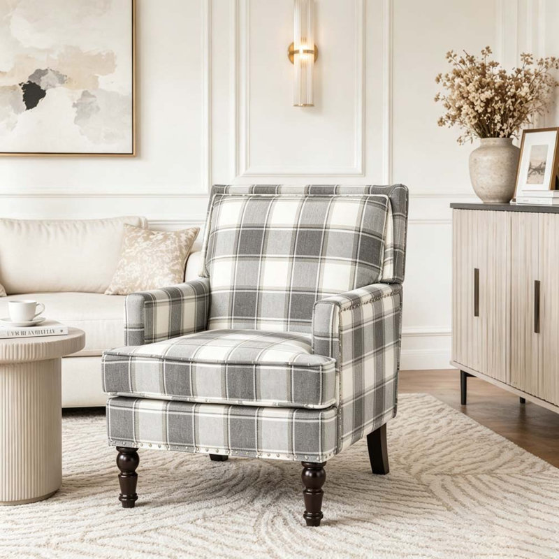 Chaise d'appoint rembourrée, Gris ancien