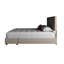 Grand lit de rangement rembourré beige avec 2 tiroirs spacieux
