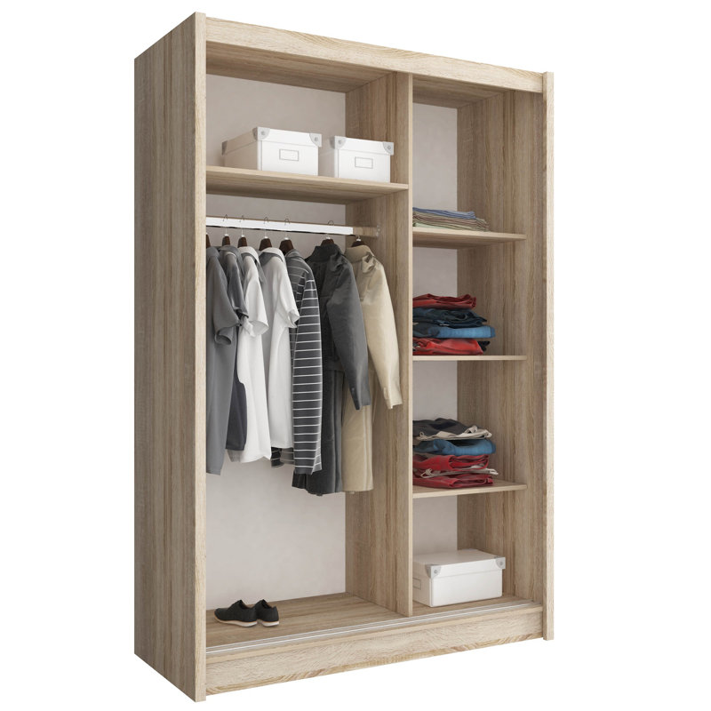 Saulsbury 2 Door Wardrobe, 200cm H x 130cm W x 62cm D, White