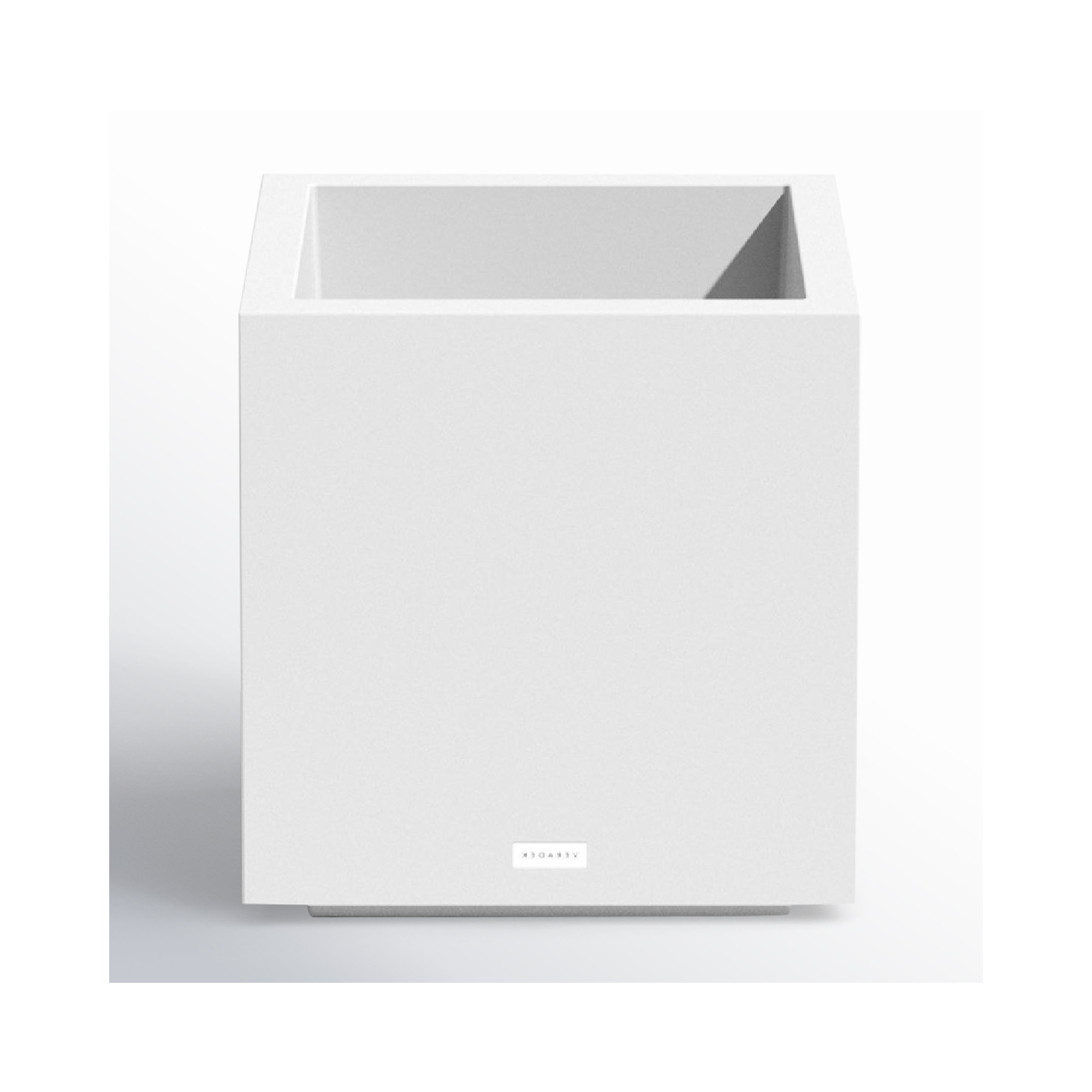 Block Series Cube Planter, 18.25" H x 17" W x 17" D, White