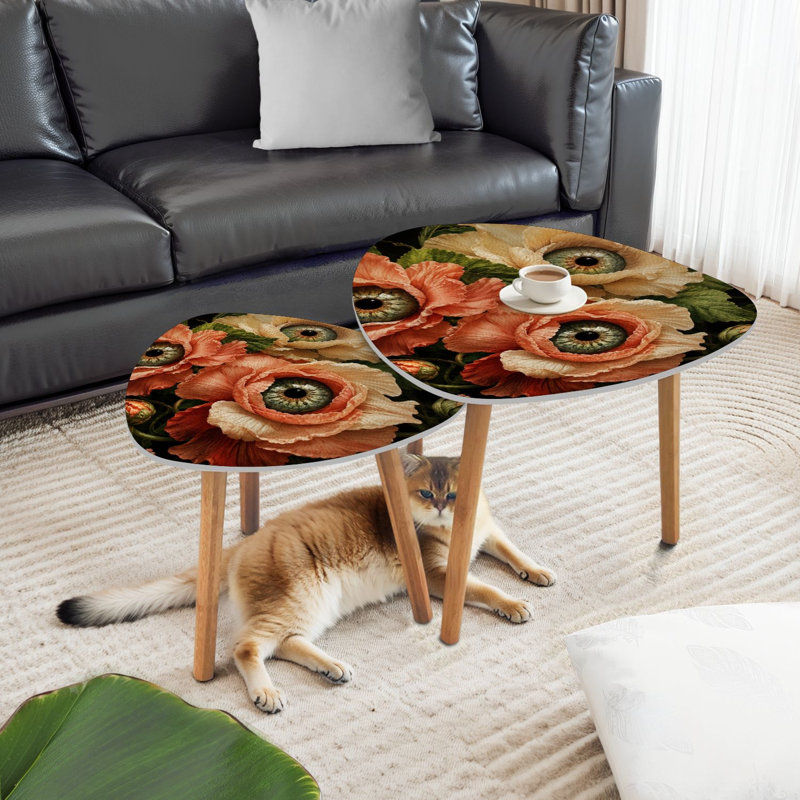 Ensemble de 2 tables basses gigognes Triangle