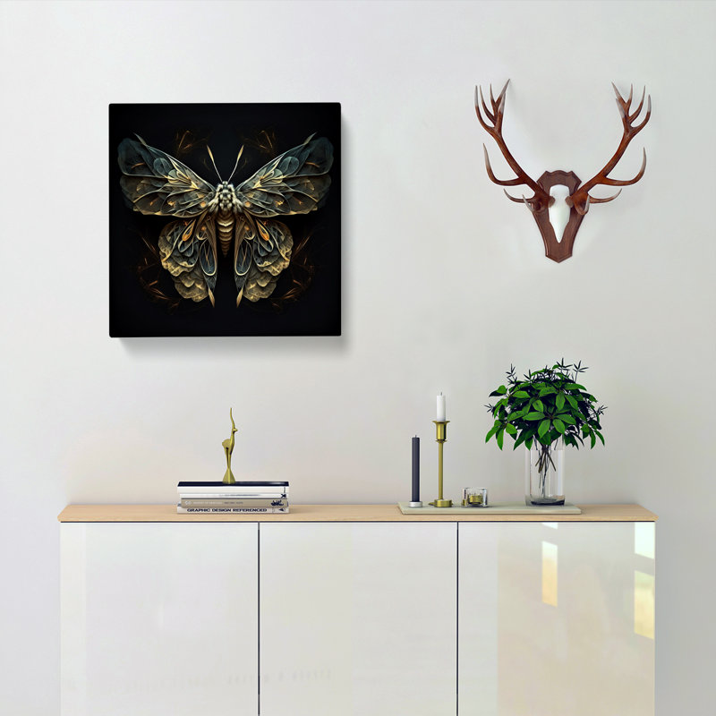 Moth Abstract Art No.1 - Wrapped Canvas, 35cm H x 35cm W x 3cm D