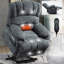 Fauteuil inclinable électrique en chenille de 23 po de large et à dossier haut avec massage par vibration à 8 points et chauffage lombaire-1196854740