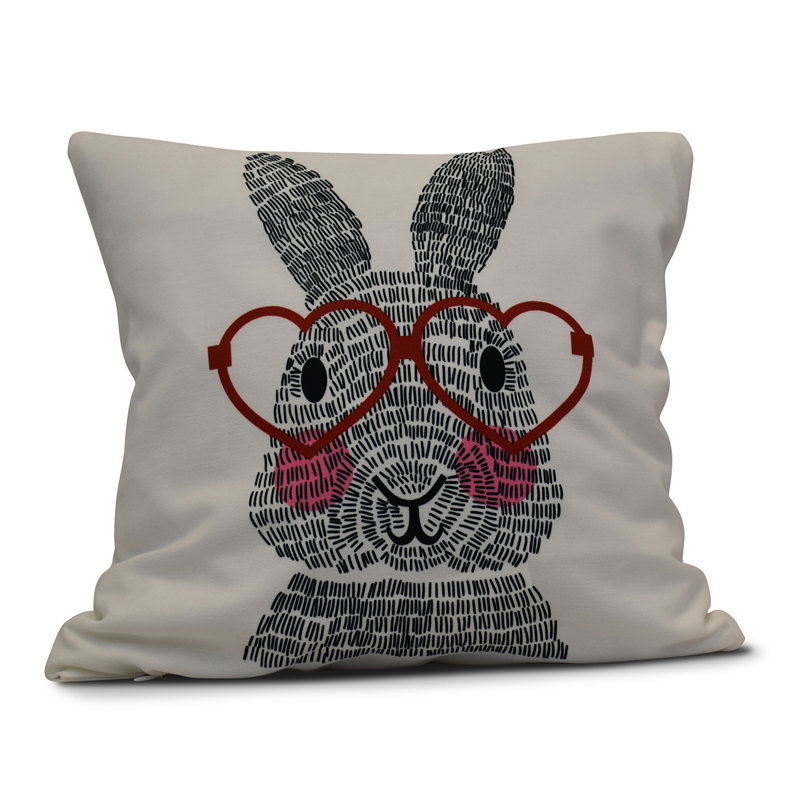 Funky Junky Reversible Throw Pillow, 16" H x 16" W, Red