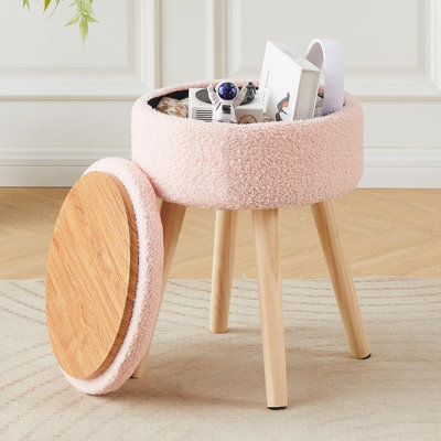 Tabouret de rangement avec repose-pieds et rangement