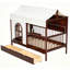 Lit simple pour enfant avec tente Haven, garde-corps hauts et tiroirs de rangement Haven-134060241