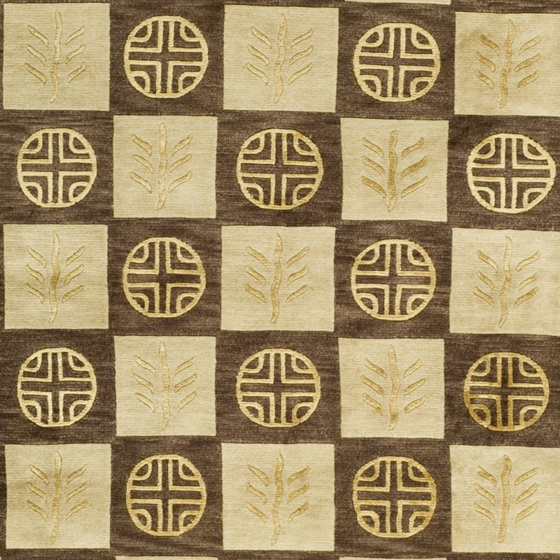 Tapis en soie et laine noué à la main Scollo, Rectangle 8 pi x 10 pi