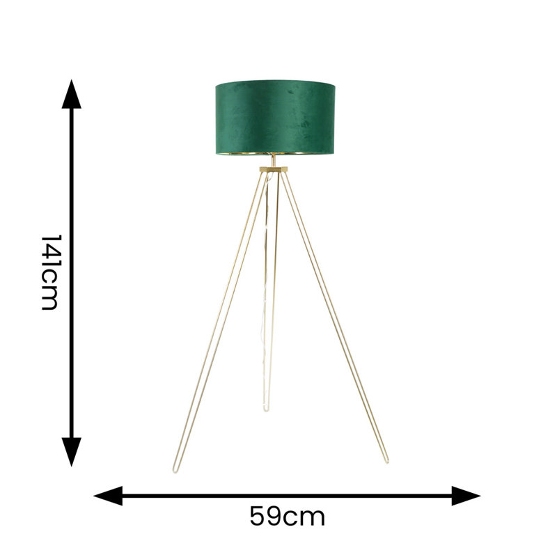 Agustiniano 141cm Polished Traditional Floor Lamp, Green, No