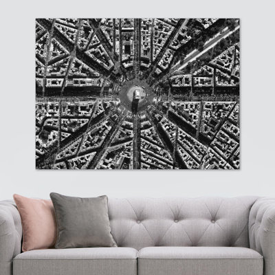 Arc De Triomphe Paris France From Above 1 Piece Wrapped Canvas Wall Art