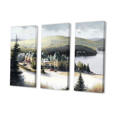 «Medfield», «Mont Season Winter Winter V», reproduction sur toile 3 pièces