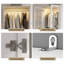 Armoire penderie 74,8 po à 2 portes en verre, garde-robe avec éclairage à DEL intelligent, barre de suspension et 2 tablettes de rangement (ensemble de 2)-661127252