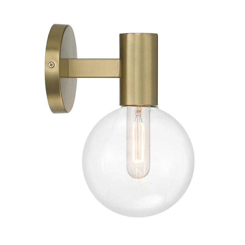 Romi Metal Armed Sconce in Brass, Brass