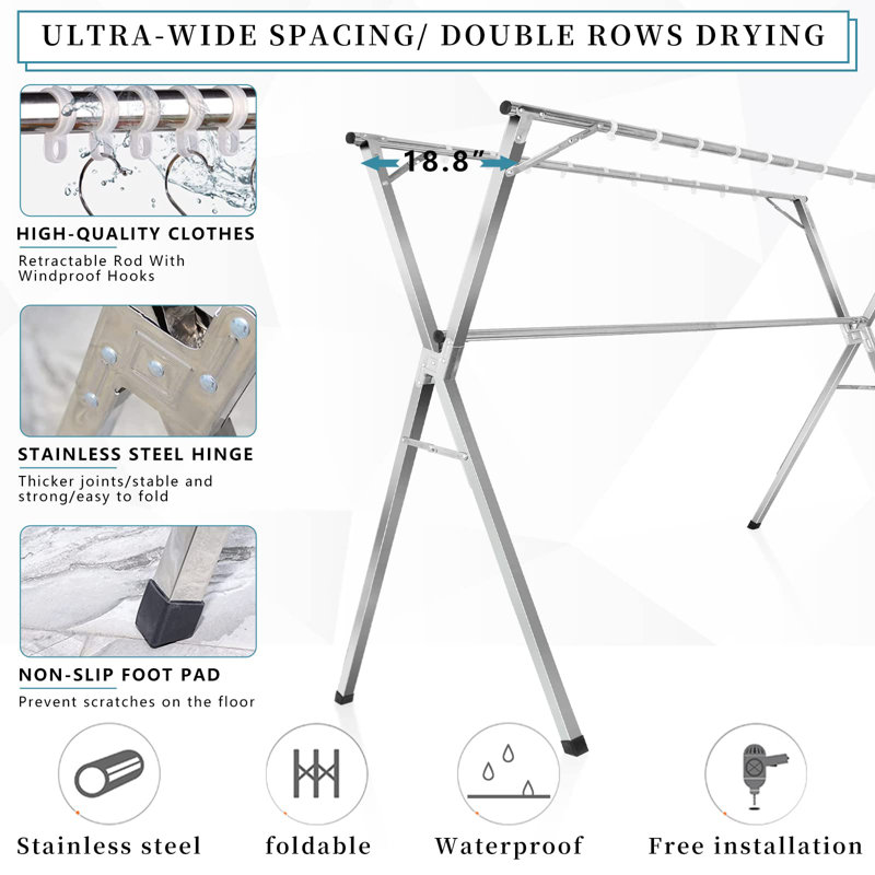 Manufahi Stainless Steel Freestanding Drying Rack