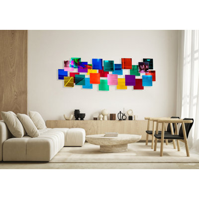 Art mural en acrylique minimaliste en cubes