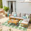 Tapis d'extérieur en paille réversible pour l'extérieur - imperméable, léger et pliable - motif géométrique beige vert, tapis de sol toutes saisons pour véhicule récréatif, porche, jardin, pique-nique, balcon - 10 x 14 pi