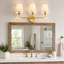 Éclairage pour meuble-lavabo traditionnel 3 lumières avec abat-jour empire en tissu-444923233