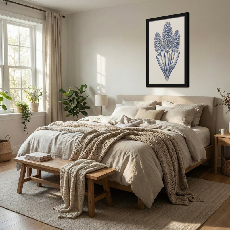 Plantes et fleurs, jacinthe bleue, impression sur toile, H 24 po x l 16 po
