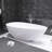 59" Freestanding Solid Surface Soaking Bathtub With Overflow And Pop-Up Drain-120146809