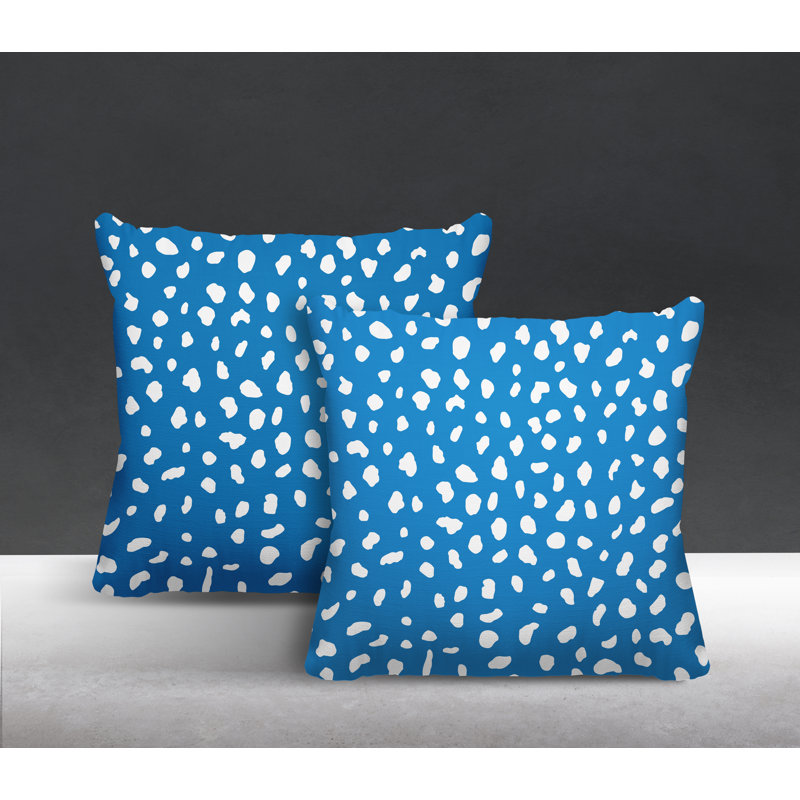 Coussin décoratif intérieur / extérieur, L 15 po x H 15 po, Turquoise