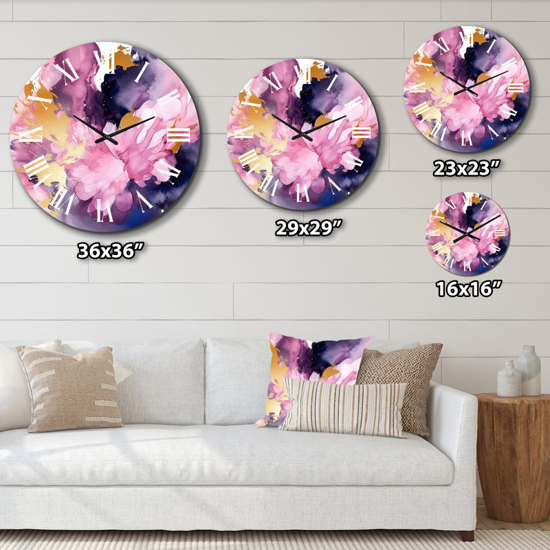 Horloge murale mauve et rose, Moyenne