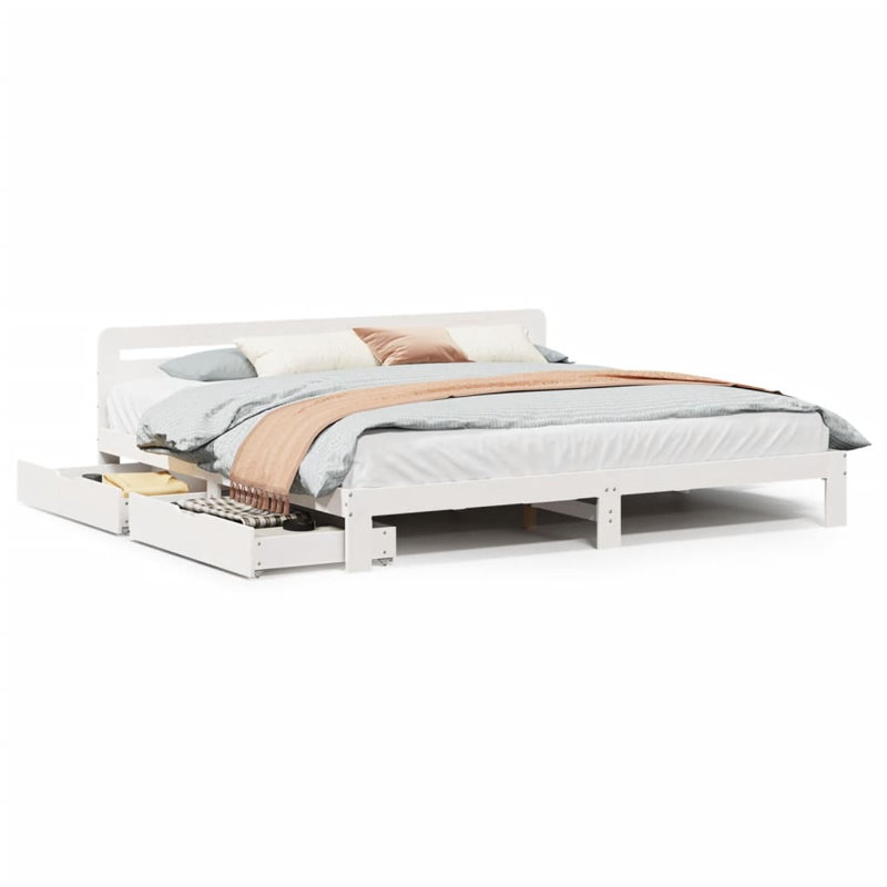 Solid Wood Bed Frame, 204 x 203.5cm