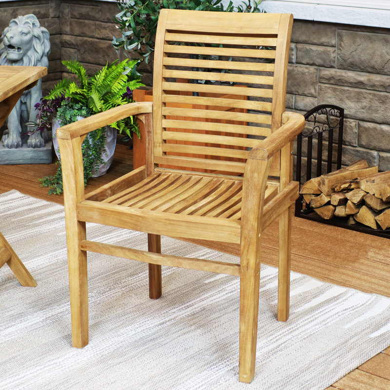 Fauteuil de salle à manger en bois de teck Heins