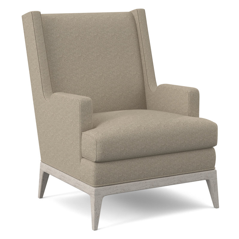 Cooper Upholstered Wingback Chair, Venice Linen, Bisque