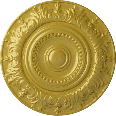Endurathane Biddix Ceiling Medallion, 20 7/8"OD x 1 1/4"P (Fits Canopies up to 7 1/2"), Hand-Painted Rich Gold Finish