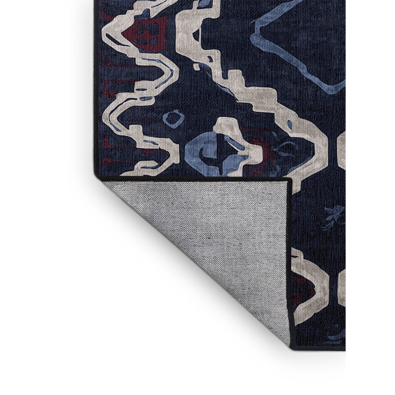 Machine Washable Gray Area Rug, Rectangle 3' x 5'