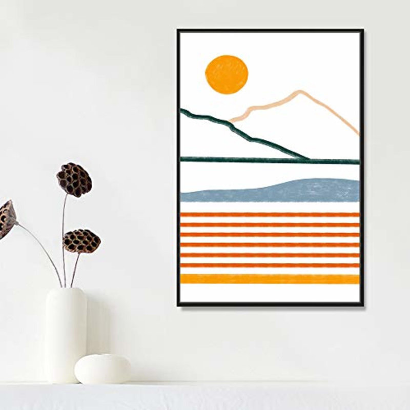 Sun Mountain Prints - Floater Frame, impression sur toile, Toile encadrée noire, H 24 po x l 16 po x P 1,5 po