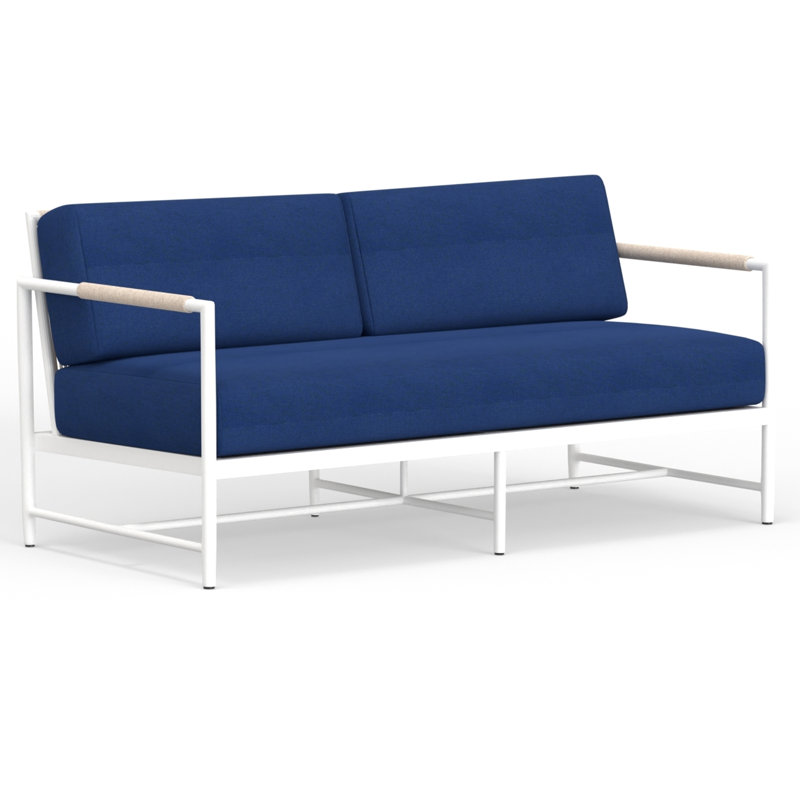Sabbia 61.42'' Wide Rectangle Loveseat with Cushions, Echo Midnight Sunbrella®