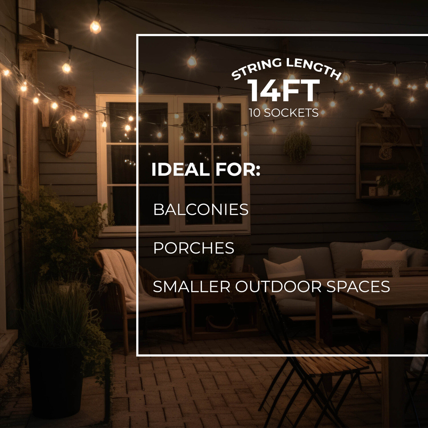 10-Light 14 ft. Globe String Light