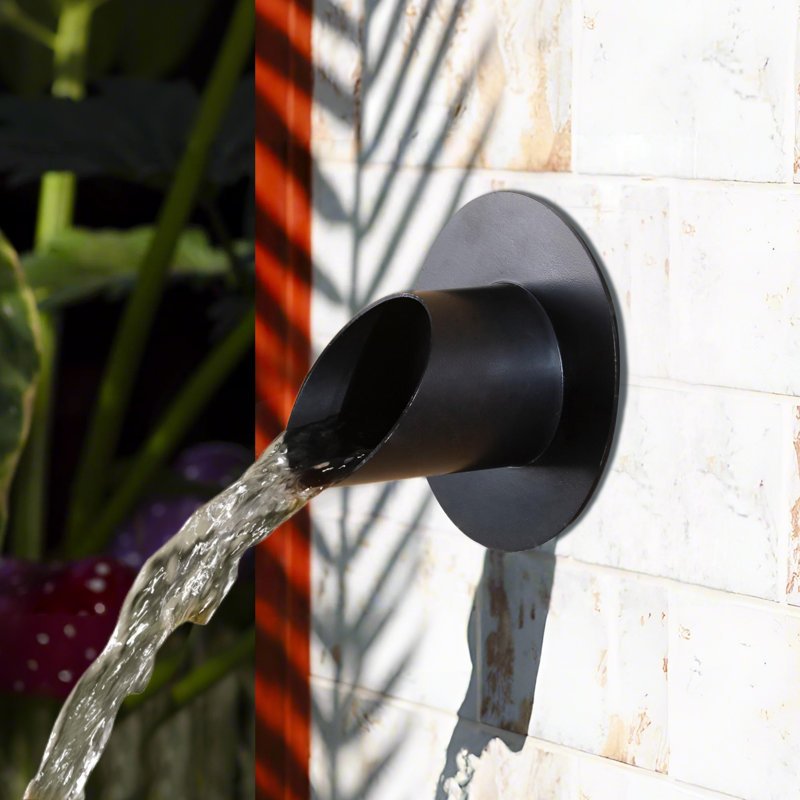 Bec cascade en acier inoxydable 316, dalot de 3 po avec écoulement laminaire et PNPT de 1 po, conception sans couture pour piscine, étang, fontaine de jardin, mur d'eau
