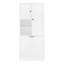 Grande armoire de rangement blanche avec tablettes réglables, grand panier rabattable et armoires fermées-1255647254