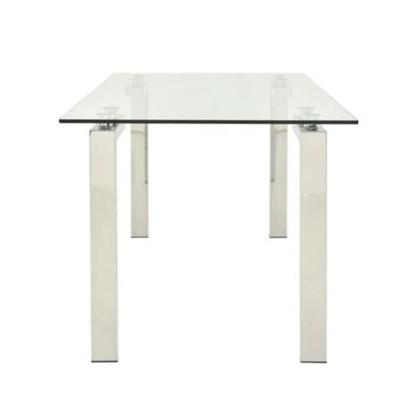 Table de salle à manger Mandela, H 30 po x L 59 po x l 35,5 po, Argent argent