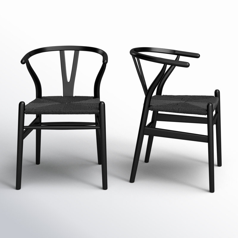 Margo Solid Wood Dining Chair, Black/Black