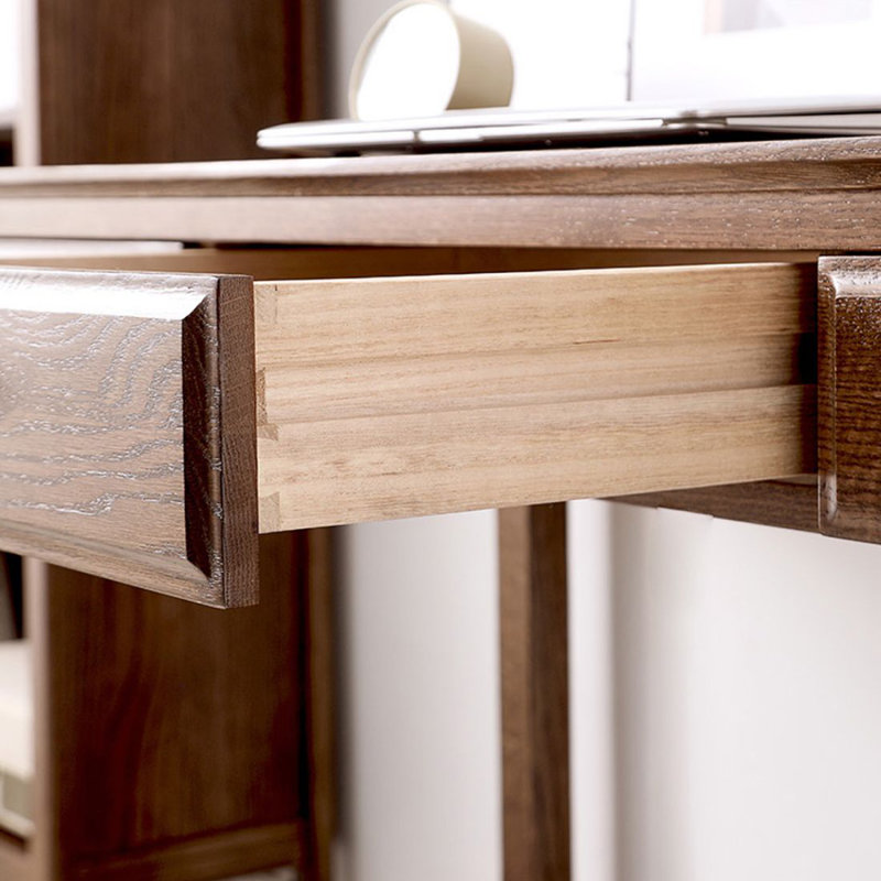 Bureau rectangulaire en bois massif avec tiroirs Walnut, H 31,1 po x l 43,31 po x P 19,69 po