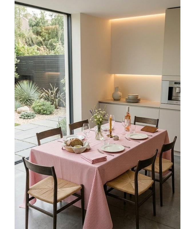 Cotton Bistro Kitchen Tablecloth Collection for Everyday Dining and Elegant Gatherings, RED, 60X90