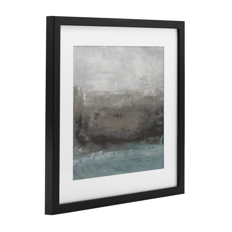«Earth and Sea Abstraction», reproduction sous verre encadrée, conception par Hannah Dawson, H 13 po x l 13 po