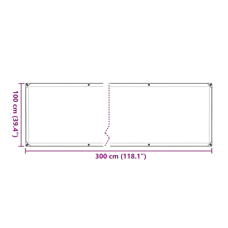Plant Cover With Eyelets Polyethylene, 100cm H x 300cm W