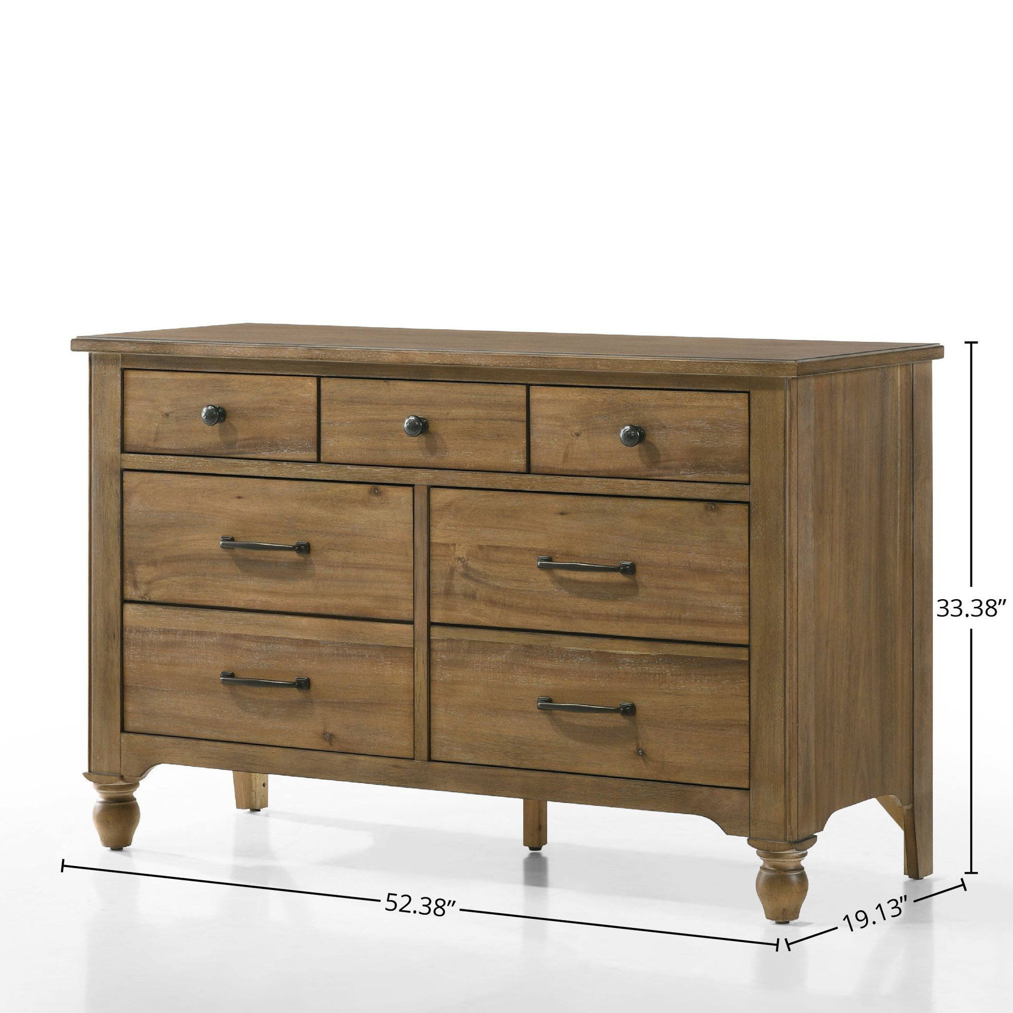 Highland 7-Drawer Farmhouse Wood Dresser