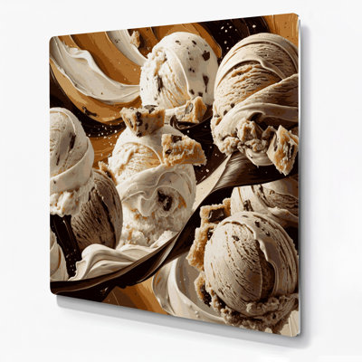 Desserts Cookie dough ice cream Beige Metal Wall Art