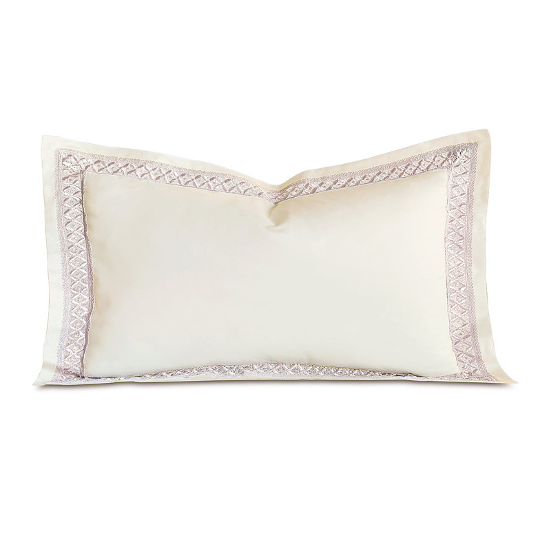 Juliet 100% Cotton Envelope Sham, King, Ivory/Fawn