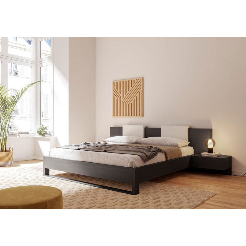 Platform Storage Bed, King, Wenge Black