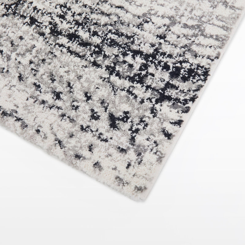 Antwan Grey/Cream Watercolor Abstract Area Rug, Rectangle 7'10" x 10'