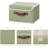 Storage Bin With Lid Storage Boxes With PU Leather Handles PP Plastic Board Decorative Foldable Lidded Cotton Linen Fabric Home Cubes Baskets Closet Organizer Container