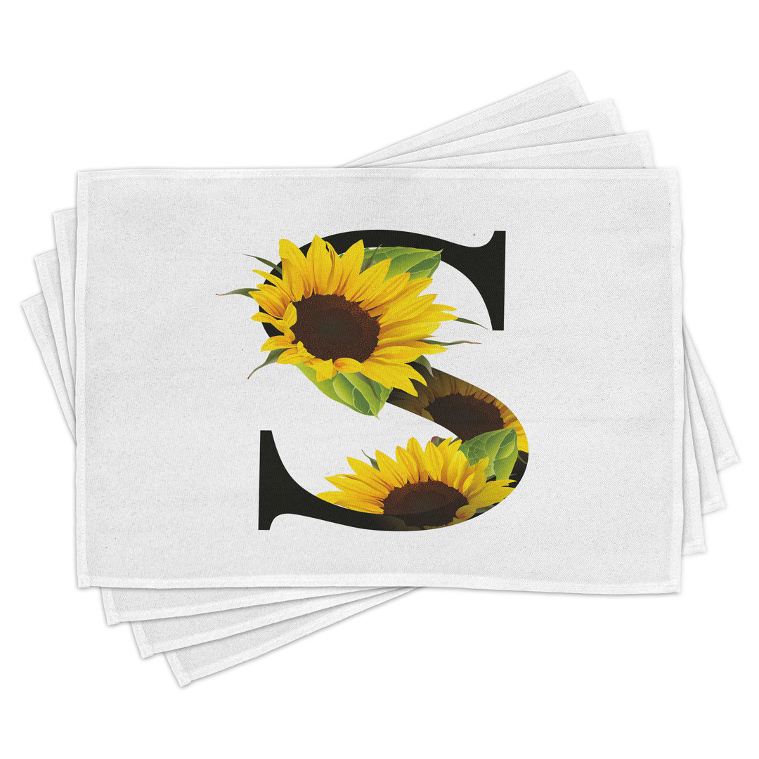 Platzmatten, Sunflower Art Design, Briefe, Gelb Grün Schwarz